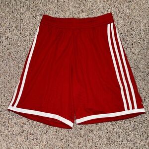 Adidas Red/White "Climalite" Boys Shorts-S (9-10 Years)